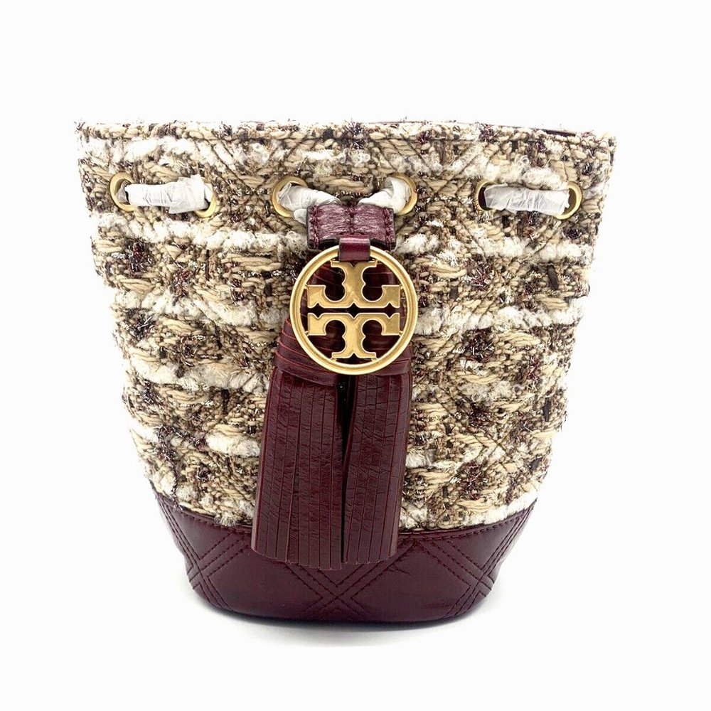 Tory Burch Fleming Soft Tweed Mini Bucket Bag